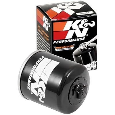 K&N Motorcycle Oil Filter: High Performance, Premium, Designed to be used with Synthetic or Conventional Oils, Wrench Off Nut: Fits Select 1991-2026 Honda, Kawasaki, Polaris, Yamaha Vehicles, KN-303