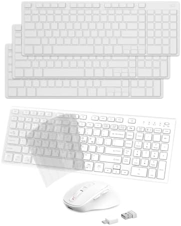 Wireless Keyboard Mouse Combo + 3 Pack Keyboard Cover