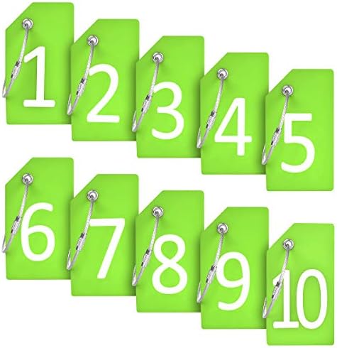 Silicone Luggage Tag with Name ID Card and Digit Number Showed 1-10 Green