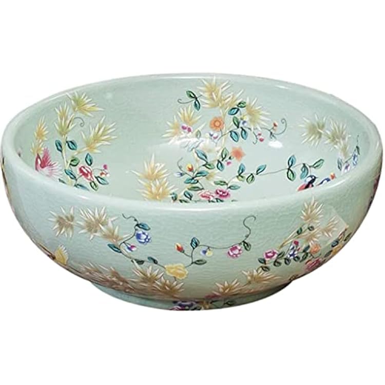 Bathroom Bar Vanity Vessel Sinks Above Counter Small Vanity Bathroom Garden Round Winter Jasmine Sink Corridor Ethnic Style Above Counter Basin30cm