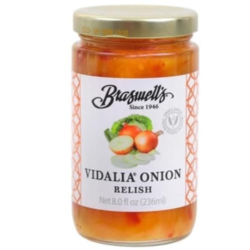 Braswells Sweet and Savory Gourmet Vidalia Onion Relish Small-Batch, Renowned Specialty, Made in USA, Since 1946 8oz