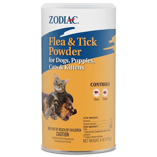 Zodiac Flea & Tick Powder for Dogs, Puppies, Cats & Kittens beige Small