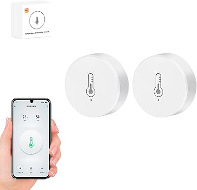 Zigbee Temperature and Humidity Sensor,App Records,ZigBee Hub Required,Remote Monitoring for Tuya Smart Home Automation for Garden, Home, Office 2