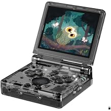 RG35XXSP Flip Portable Retro Handheld Game Console 3.5 Inch IPS Screen Linux System with 64G TF Card Pre-Installed 5532 Games,Clamshell Consoles Bluetooth HDMI (Black Transparent 64)