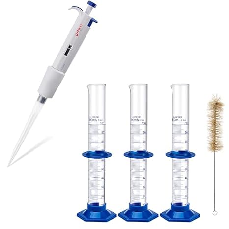 10mL Micropipette with 3 Pack 100ml Graduated Cylinder