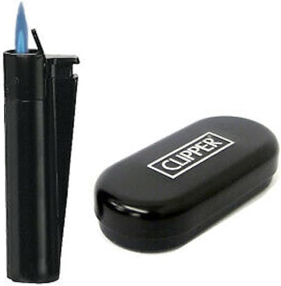 Clipper Black Jet Flame Lighters Refillable Butane Torch Lighters Wind Resistant Single Jet Flame Adjustable Flame