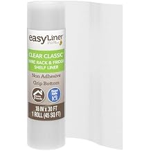 EasyLiner Clear Classic Shelf Liner - Durable Non-Adhesive Fridge Liner - Easy-to-Install and Easy-to-Clean - Kitchen Liner Mat for Fridge Shelves - Food Safe - Removable - 18 in x 30 ft - Clear