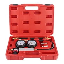 Cylinder Leakage Detector with Dual Pressure Gauges Engine Compression Leakdown Tester Kit for Piston, Valve & Head Gasket Diagnosis, Includes Threaded Test Plugs for 14mm, 18mm, and Sizes