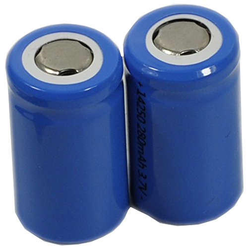 2X 14250 LS14250 CR14250 12 AA Battery top Flat Rechargeable 3.7V Li-ion for LED Flashlight Torch Headlamp Instrument and Equipment Tools 280mah s1a