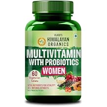 Himalayan Organics Organics Multivitamin with Probiotics Supplement for Women with 60+ Essential Ingredients | Multiminerals for Immunity and Energy, Hair, Skin & Bone Support - 120 Veg Tablets