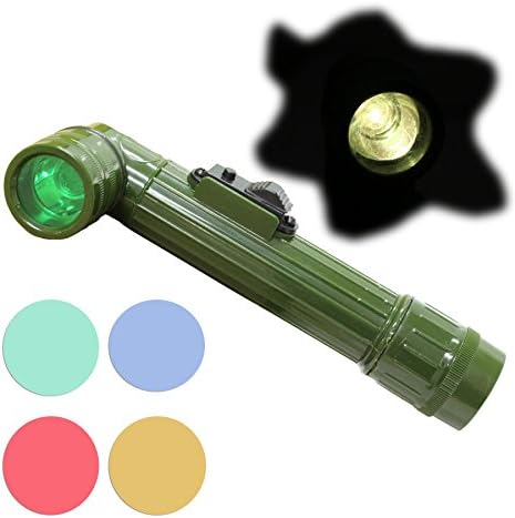 Military-Style Camouflage Flashlight | 6.25 15.9 cm | 4 Interchangeable Color Filters | Ergonomic Design | Portable & Durable