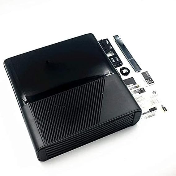 Top Upper & Bottom Cover Housing Shell Case Cover with Kits for Xbox 360 E Console Black