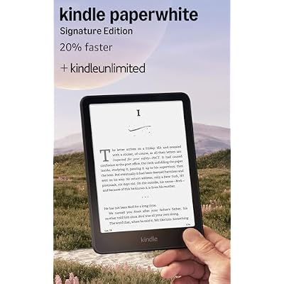 Amazon Kindle Paperwhite Signature Edition 32GB 20% faster with auto-adjusting front light, wireless charging, and weeks of battery life Metallic Black + 3 Months Free Kindle Unlimited (with auto-renewal)