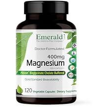 Emerald Labs Magnesium 400mg - Bone & Sleep Support with Albion Magnesium* - Vegan Friendly - 120 Vegetable Capsules (30-Day Supply)