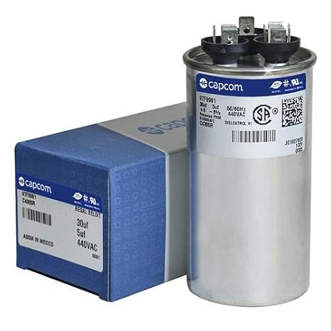 HC98KA031-30 + 5 uf MFD 440 Volt VAC - Round Dual Run Capacitor Upgrade