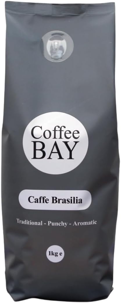 Caffe Brasilia Coffee Beans | 1kg Bag | 80% Arabica & 20% Indian cherry Robusta | Dark Roast | Notes Of Nuts, Toast & Caramel