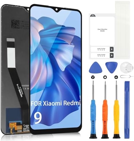 for Xiaomi Redmi 9 Screen Replacement, LCD Display for Redmi 9 M2004J19G, M2004J19C Touch Screen Digitizer Glass Full Assembly with Repair Tools