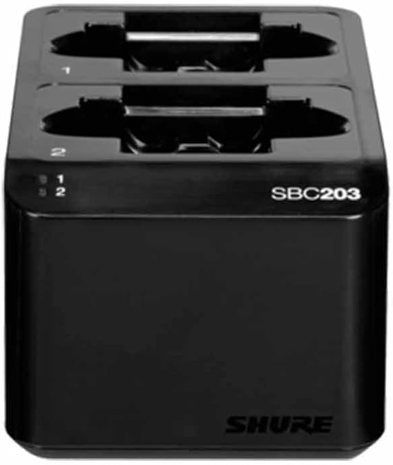 Shure SBC203-US Dual Docking Station for SLXD Transmitters | Dual docking charging station for Shure SLX-D transmitters and SB903 batteries for convenient recharging