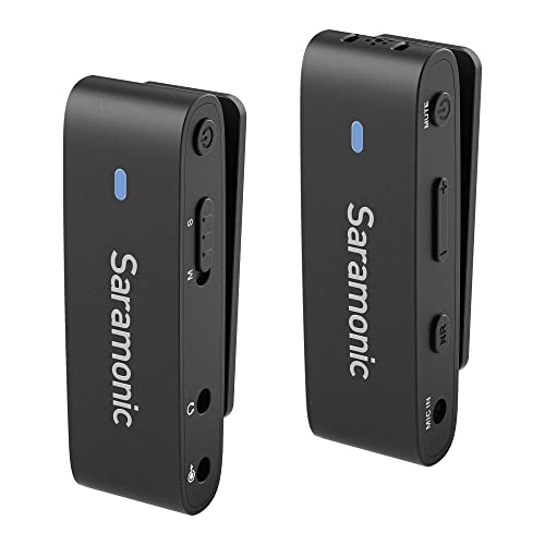 Saramonic Blink300 B1 Wireless Lavalier Microphones for Cameras Camcorder DSLR PC Computer, Noise Cancellation, 164ft Transmission, 3.5mm Wireless Lapel Mic for Video Recording Vlog Live Streaming