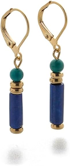 Egyptian Lapis and Turquoise Earrings