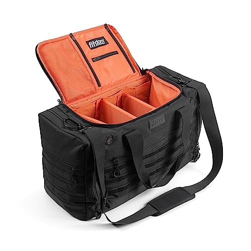 Fitdom Sneaker Bag for Travel, Sneakerhead gift, Sneaker Duffle Outdoor Sports Gym Bag, A Multi-functional Duffel Bag with 3 Adjustable Dividers, Shoulder Strap. TSA Carry-On Size Approved