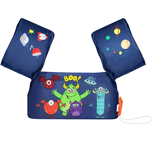 MoKo Swim Arm Band for Kids 20-50lbs, Clearance Toddler Swim Vest Cute Cartoon Swimming Wings Pool Floats Sleeve Children Water Sports Learning Swim Training Equipment, Indigo & Monster...