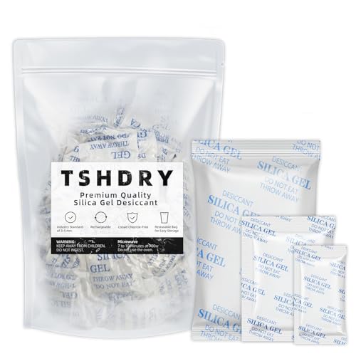 2 Gram [50 Packets] Silica Gel Packets Silica Gel Desiccants, Silica Gel Packs - Rechargeable Food Safe Silica Gel Packets, Silica Packets