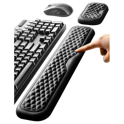 Vaydeer Wrist Rest for Keyboard and Mouse, Computer Ergonomic Wrist Support Pad, Soft Memory Foam Arm Cushion for Desk, Palm Hand Office Laptop Typing