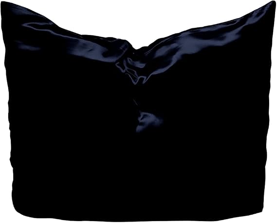 ADAMA Satin Pillowcase with Zipper Closure, Black