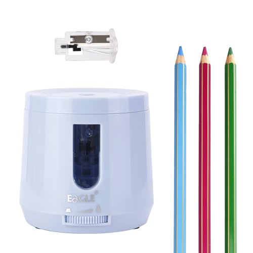 Eagle Pencil Sharpener-BatteryUSB Operated, Electric Sharpener with High Capacity, Auto Stop Function, Adjustable Pencil Points-Perfect for Standard PencilsBlue