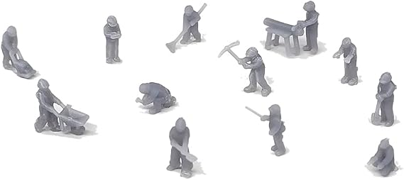 Outland Models Railroad Scenery Structure Construction Worker Figure Set 1:160 N Scale