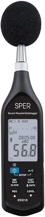 Sper Scientific Sound Recorder Datalogger 850018 - Professional Sound Level Meter with Live Audio Recording & Decibel Tracking for Industrial Environmental & Occupational Sound Monitoring - 4 pc