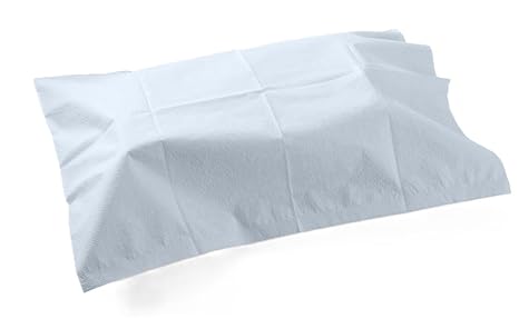 Avalon 703 Disposable Pillowcases, Blue, 21 Wide x 30 Long (Pack of 100) Single-Use Pillowcases Tissue with Poly Back to Help Prevent Leak-Through Pebble Embossed Medical Supplies