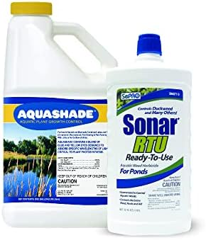Ultimate Pond Enhancement Kit - Eliminate Weeds, Prevent Unwanted Growth & Improve Aesthetic Value (Sonar RTU + Aquashade)