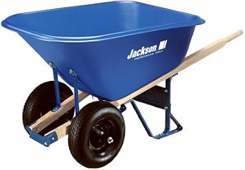 Jackson MP1010 Wheelbarrow, 10 cu-ft Volume, Poly, 2-Wheel, Pneumatic Wheel, 16 in Wheel