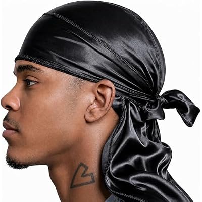 Veeta Superior Silk Durag - Smooth Silk Durag for Men & Women, Long Double Wide Straps, Outside Seam Triple Stitch Du Rag