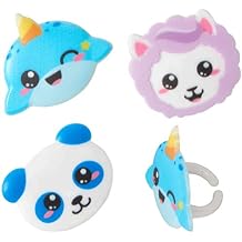 DecoPac Kawaii Characters Cupcake Rings - 24 pc Assorted