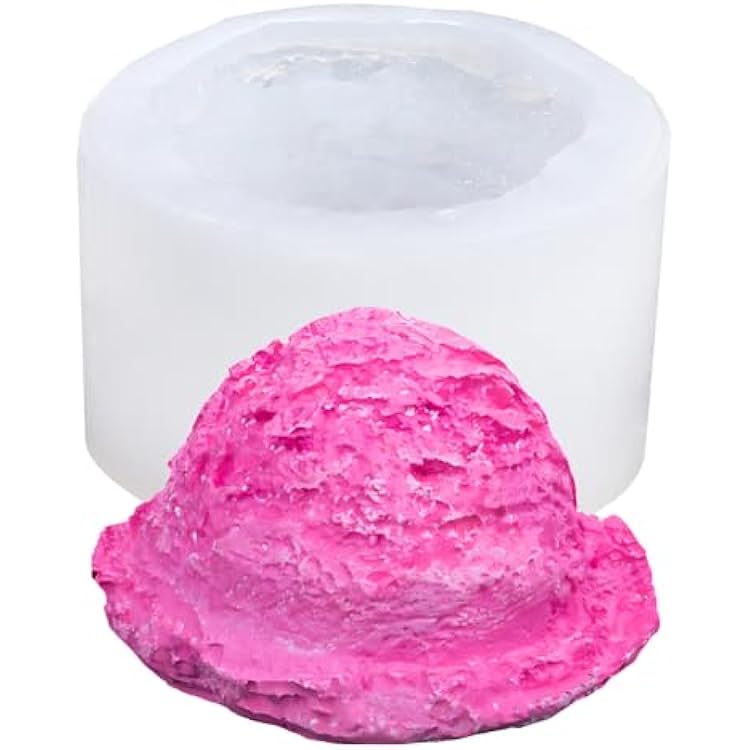 Ice Cream Ball Silicone Mold with Edge, Multi-Use Mold for Chocolate, Fondant, Soap, Candles & DIY Desserts, Perfect for Weddings, Birthdays & Parties