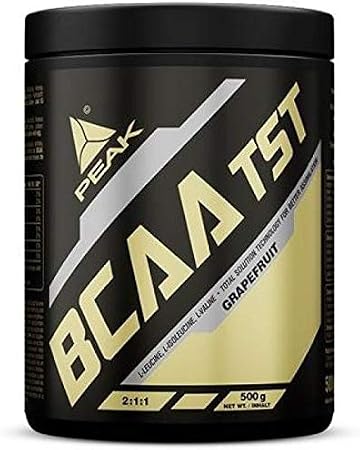 PEAK BCAA - TS-Technology - 500g Flavour Strawberry Kiwi I 38 Servings I Powder I branched-Chain Amino acids I 2:1:1 (leucine : isoleucine : valine) I Rapid Absorption I Vegan