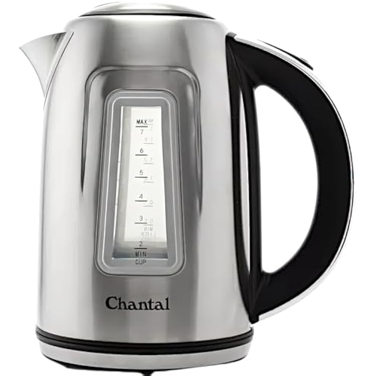 Chantal 1.8 QT Jupiter Electric Kettle, Stainless Steel, Silver