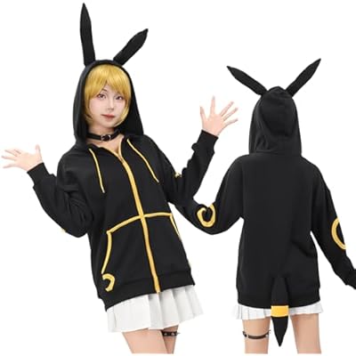DAZCOS Anime Cosplay Hoodie Sweatshirt With Ears Tail Costume for Women