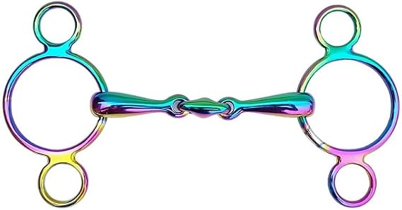 Rainbow Show Jumping Horse Elevator BIT Snaffle with Oval Link Steel