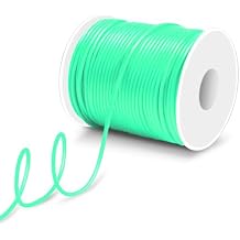 164ft 2mm Barber Cords for Knitting, Hollow Pipe Rubber String Stitch Holder for Knitting Cords, Pony Bead Lacing Silicone String Bracelet Necklace Jewelry Making 1mm Hole Rubber Tube, 1 Roll