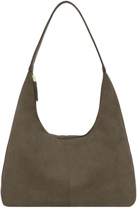 Womens Trendy Suede Tote Bag Shoulder Bags For Women Fall Underarm Bag Winter Hobo Bag Work Purses Suede Travel Handbag