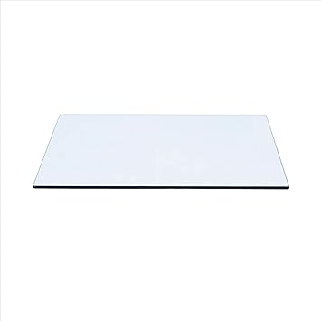 Spancraft 16" x 28" Rectangle Tempered Glass Table Top 3/8" Thick Flat Polish Edge and Touch Corners