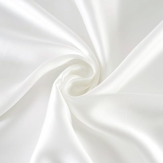 100% Pure Mulberry Silk Fabric 19mm 110" Wide Width Charmeuse Stain Silk for Bedding Wedding DIY Sold by Yard or by Half a Yard