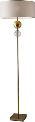 Adesso 4187-21 Chole Floor Lamp, 69 in., 150W IncandescentCFL, Antique Brass Finish, 1 Tall Lamp