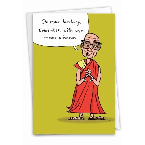 NobleWorks - Funny Birthday Greeting Card with 5 x 7 Inch Envelope 1 Card Bday Age Wisdom 8576Z