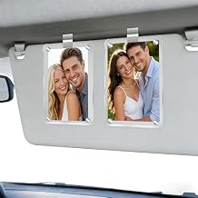 Car Picture Holder, 2Pcs Acrylic Magnetic Personalized Photo Holder Car Accessories Car Picture Frame Car Visor Clip, Car Sun Visor Photo Holder for Adding Family or Personal Photo (2 Pack) (2 Pack)