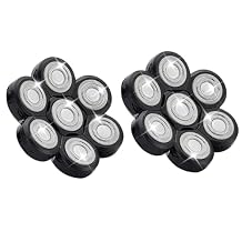 7 Head Shaver Replacement Razor Heads for Many Brands Bald Men's Electric Foil Shaver Replacement,Universal Shaver Replacement Blades for Electric Razor for Men Bald and Face (Black 7 Head/2PCS)